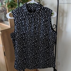 Alfani Sleeveless Black & White Mock Tank